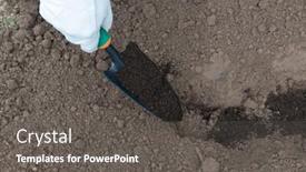  Presentation with nutrients - Presentation design featuring adding-humus-to-the-soil background and a dark gray colored foreground