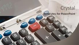  Presentation with adding machine - Slides consisting of adding machine or calculator with adding machine tape or paper background and a soft green colored foreground