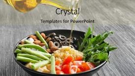  Presentation with quinoa - Amazing presentation theme having adding oil to quinoa salad backdrop and a coral colored foreground