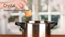  Presentation with hand shake telephone - Slides having adding salt using salt shaker background and a lemonade colored foreground