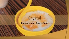  Presentation with pudding - Amazing presentation theme having adding sugar on tofu pudding backdrop and a yellow colored foreground