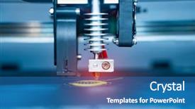  Presentation with robotic - Slide set with addition - 3d printer or additive manufacturing background and a teal colored foreground