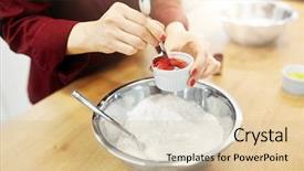  Presentation with baking concept on dark - Audience pleasing theme consisting of addition - cooking baking and people concept backdrop and a lemonade colored foreground