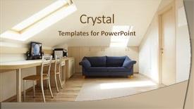  Presentation with windows - Colorful PPT layouts enhanced with addition - modern room with mansard windows backdrop and a lemonade colored foreground