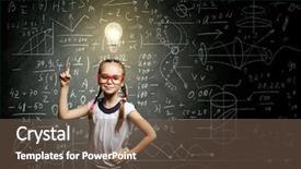  Presentation with school - Slides enhanced with additional courses - little cute girl of school background and a  colored foreground