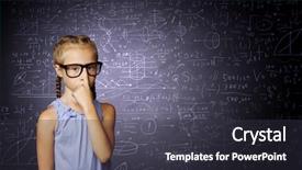  Presentation with blackboard in an abandoned school - Presentation theme with additional courses - little cute girl of school background and a  colored foreground