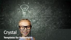  Presentation with school - Presentation design featuring additional courses - little cute girl of school background and a  colored foreground