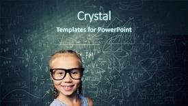  Presentation with blackboard in an abandoned school - Cool new presentation design with additional courses - little cute girl of school backdrop and a  colored foreground