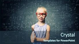  Presentation with school - Presentation design consisting of additional courses - little cute girl of school background and a  colored foreground