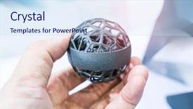  Presentation with manufacturing - Audience pleasing presentation consisting of additive manufacturing - hand with object printed backdrop and a sky blue colored foreground