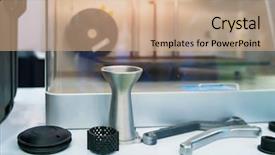  Presentation with metal - PPT layouts consisting of additive manufacturing - object printed on metal 3d background and a coral colored foreground