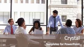  Presentation with meeting - PPT theme enhanced with address colleagues at a business background and a violet colored foreground