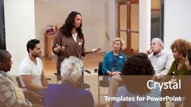  Presentation with community center - Slide set enhanced with address self help therapy group background and a tawny brown colored foreground