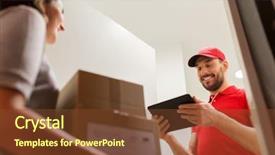  Presentation with african people boxing - PPT theme with addressee - delivery mail people and shipping background and a tawny brown colored foreground