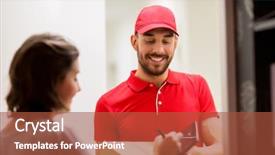  Presentation with shipping - Slide set featuring addressee - delivery mail people and shipping background and a red colored foreground