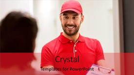  Presentation with shipping - Slide deck consisting of addressee - delivery mail people and shipping background and a  colored foreground