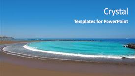  Presentation with south beach - Amazing slide set having adeje coast las americas beach in south tenerife at canary islands backdrop and a teal colored foreground
