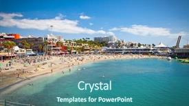  Presentation with free america roadmap to las vegas - PPT theme featuring adeje playa de las america background and a teal colored foreground