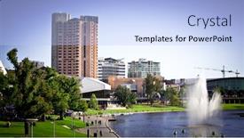  Presentation with gallatin river - Beautiful PPT theme featuring adelaide skyline and torrens river at sunset backdrop and a light blue colored foreground