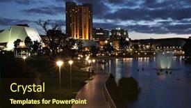  Presentation with skyline - Presentation theme consisting of adelaide skyline and torrens river by night background and a wine colored foreground