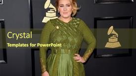  Presentation with awards - Audience pleasing PPT layouts consisting of adele-at-the-59th-grammy backdrop and a tawny brown colored foreground