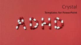  Presentation with adhd - Theme featuring adhd-formed-of-pharmaceutical-pills background and a red colored foreground