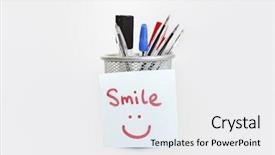  Presentation with notepaper - Cool new slides with adhesive notepaper with smiley backdrop and a white colored foreground