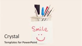  Presentation with notepaper - PPT theme consisting of adhesive notepaper with smiley background and a cream colored foreground