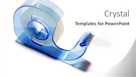  Presentation with tape - PPT theme enhanced with adhesive-tape-dispenser-isolated background and a white colored foreground