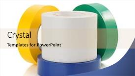  Presentation with duct - Amazing presentation design having adhesive tape tool isolated backdrop and a coral colored foreground