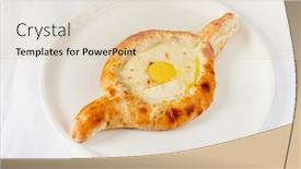  Presentation with traditional - Slide set consisting of adjarian-khachapuri-traditional-georgian-dish background and a lemonade colored foreground