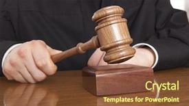  Presentation with judicial - Audience pleasing presentation theme consisting of adjournment - judge referee hammer backdrop and a tawny brown colored foreground