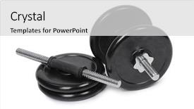  Presentation with parts - Presentation featuring adjuster - parts of professional adjustable dumbbell background and a light gray colored foreground