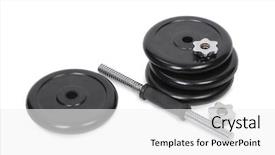  Presentation with parts - Cool new presentation design with adjuster - parts of professional adjustable dumbbell backdrop and a white colored foreground