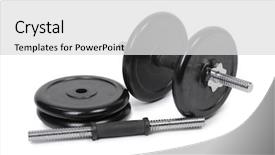  Presentation with parts - Presentation theme enhanced with adjuster - parts of professional adjustable dumbbell background and a light gray colored foreground
