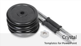  Presentation with parts - Presentation theme consisting of adjuster - parts of professional adjustable dumbbell background and a light gray colored foreground