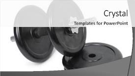  Presentation with professional analog audio - Presentation with adjuster - parts of professional adjustable dumbbell background and a white colored foreground