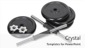  Presentation with parts - Colorful presentation theme enhanced with adjuster - parts of professional adjustable dumbbell backdrop and a white colored foreground