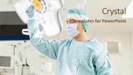  Presentation with surgery room - Audience pleasing slide deck consisting of adjusting lamp in operating room backdrop and a  colored foreground