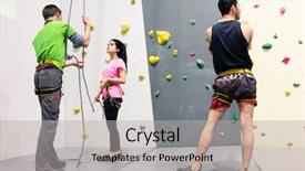  Presentation with trainer - Amazing theme having adjusting rope for wall climbing backdrop and a  colored foreground