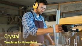  Presentation with apron - Colorful PPT layouts enhanced with adjusting speed of drill press backdrop and a tawny brown colored foreground