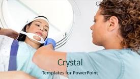  Presentation with nurse - Presentation design having roe deer old horn isolated background and a white colored foreground.