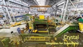  Presentation with machine shop - Slide deck enhanced with adjustment of complicated machine background and a tawny brown colored foreground