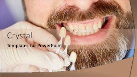  Presentation with teeth whitening - Beautiful slide deck featuring adjustment-of-the-tooth-color backdrop and a coral colored foreground