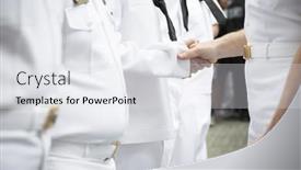  Presentation with handshakes - Amazing presentation design having adm-phil-davidson-cdr backdrop and a sky blue colored foreground