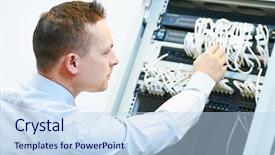  Presentation with server administrator - Audience pleasing theme consisting of admin - networking service network engineer administrator backdrop and a sky blue colored foreground