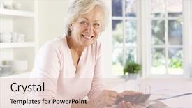  Presentation with bills - Presentation theme with admin - retired woman with household bills background and a lemonade colored foreground