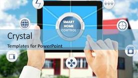  Presentation with smart home - Presentation theme having admin intelligence - smart home control concept tablet background and a light blue colored foreground