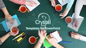  Presentation with team work - Theme enhanced with creative team for work flow background and a ocean colored foreground