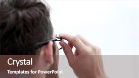  Presentation with copy space - Cool new PPT theme with administration budget - closeup businessman looking at copy backdrop and a  colored foreground